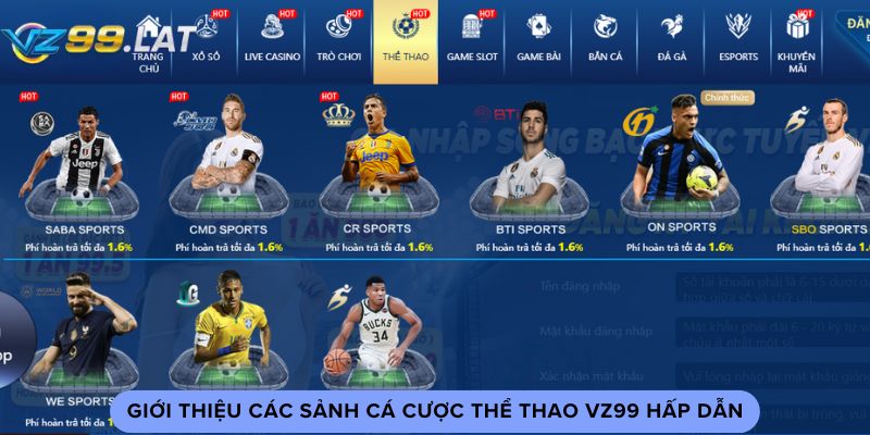 Giới thiệu các sảnh cá cược thể thao vz99 hấp dẫn Giới thiệu các sảnh cá cược thể thao vz99 hấp dẫn